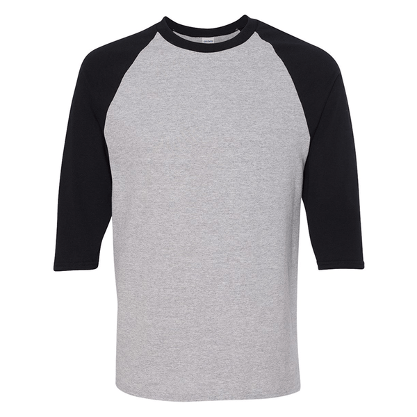 Blended Men's Long Sleeve Baseball T-Shirt Jersey Raglan Two-Tone Active Tee, Size: 3XL