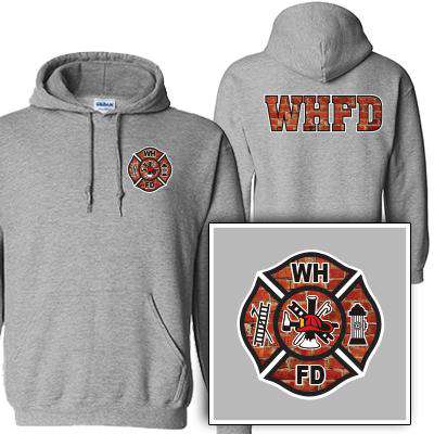 Brick Maltese Cross Design Firefighter 50 50 Dryblend Hoodie