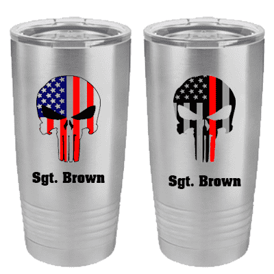 Personalized American Flag Skull Tumbler