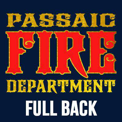 Custom Printed Fire Department T-Shirt with Gold Foil Pattern