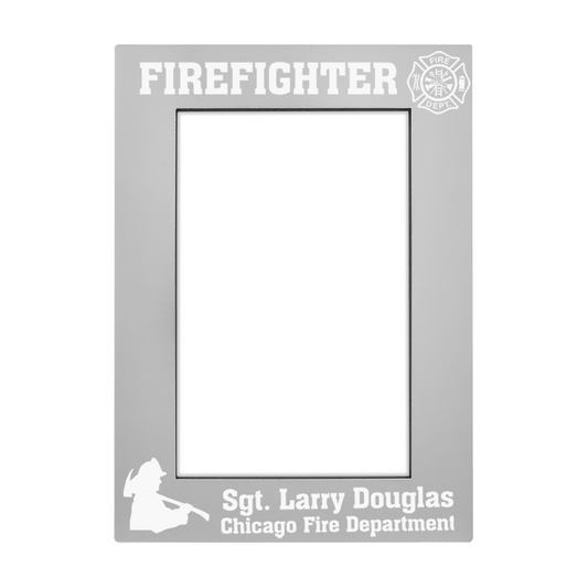 Grey Aluminum Firefighter Photo Frame