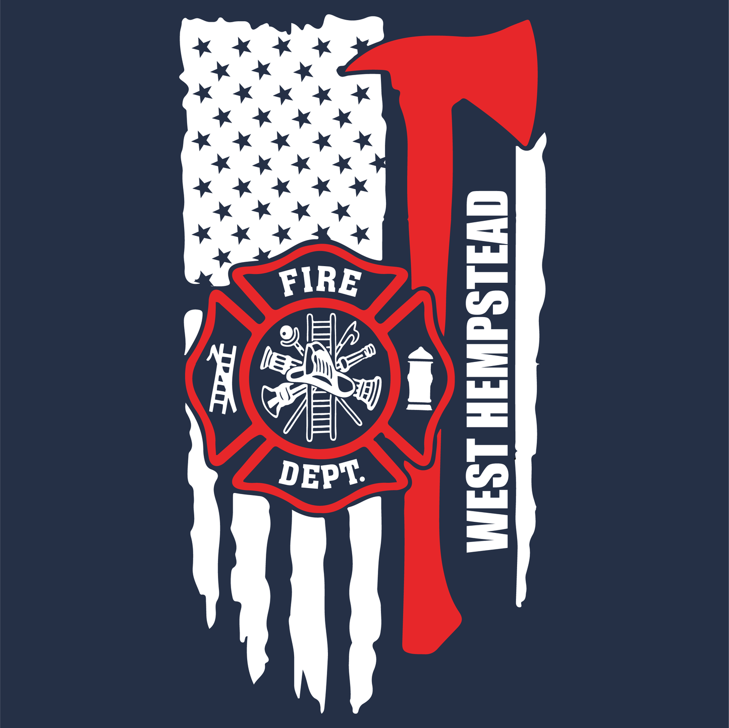 Flag Maltese Axe, Firefighter T-Shirt