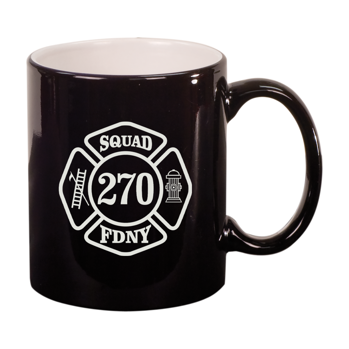 11 oz. Fire Departmetn Ceramic Round LazerMug