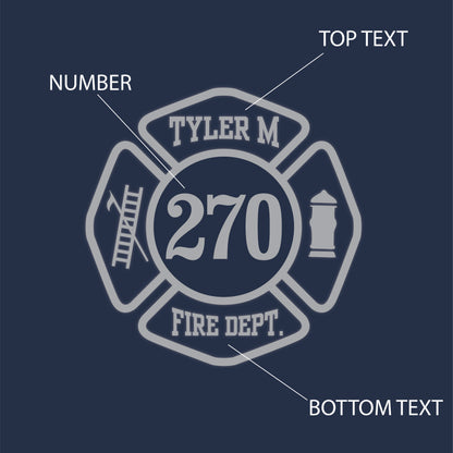 Reflective Maltese Cross Block Design, Firefighter T-Shirt