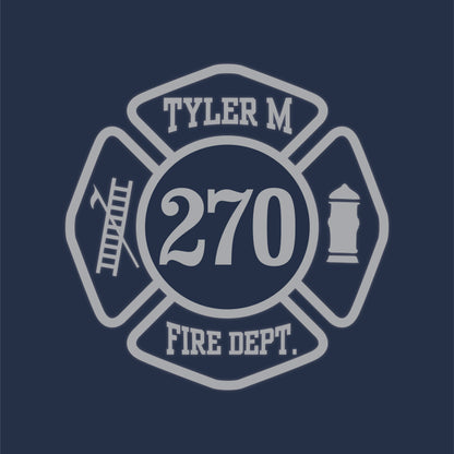 Reflective Maltese Cross Block Design, Firefighter T-Shirt