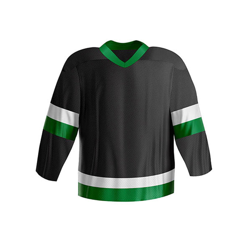 Custom White Green Hockey Jersey