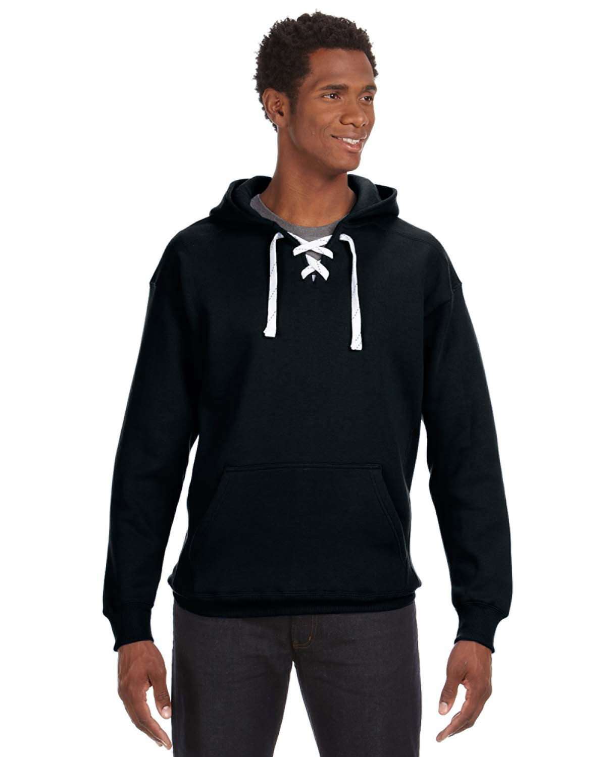 Custom hockey store hoodies with laces